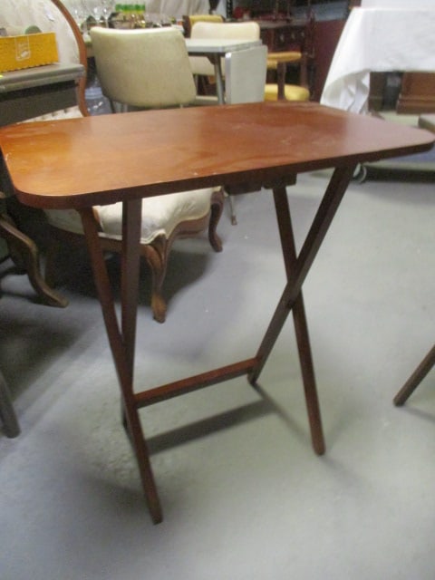 3 Wood Folding Tray Tables - 2