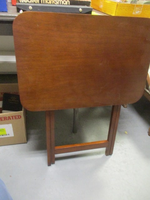 3 Wood Folding Tray Tables - 4