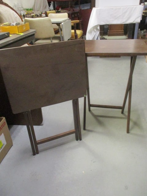 3 Wood Folding Tray Tables - 5