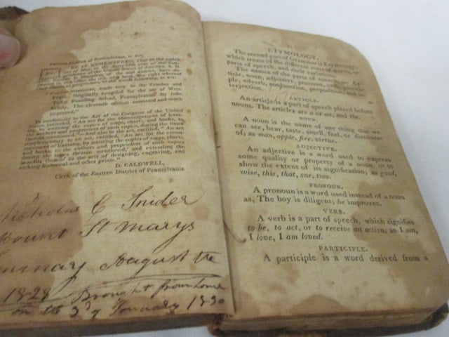 Antique 1821 "English Grammer" Book - 4