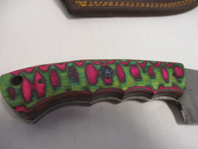 Fixed Damascus Steel Blade with Gut Hook - 3