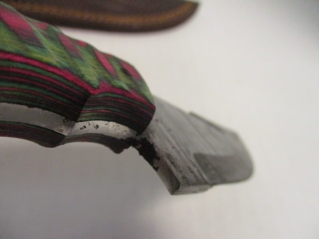 Fixed Damascus Steel Blade with Gut Hook - 5