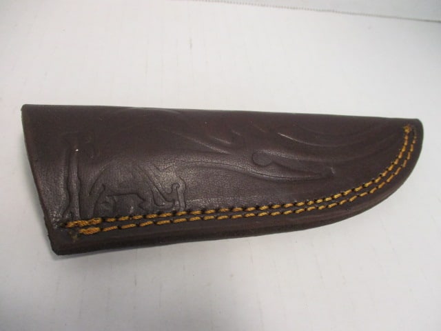 Fixed Damascus Steel Blade with Gut Hook - 6