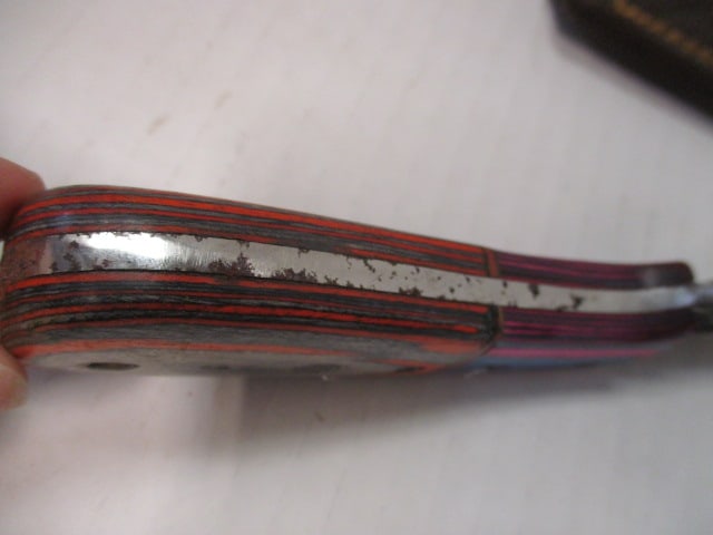 Custom "Cowboy" Belt Knife with Multi-Colored Handle - 5