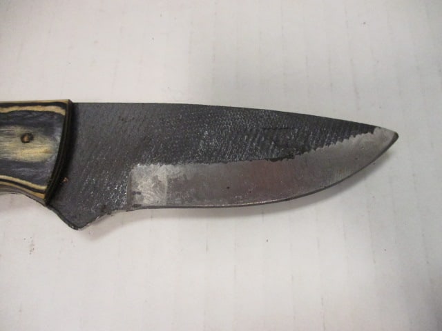 Fixed Hammered Style Blade with Colorful Wood Handle - 2