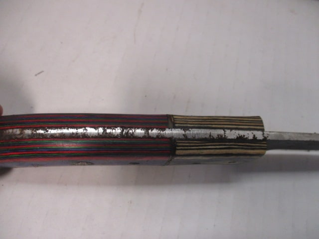 Fixed Hammered Style Blade with Colorful Wood Handle - 4