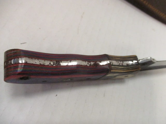 Fixed Hammered Style Blade with Colorful Wood Handle - 5