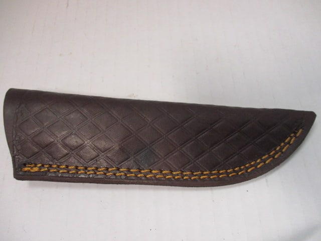 Damascus Steel Fixed Blade with Colorful Patterned Handle - 6