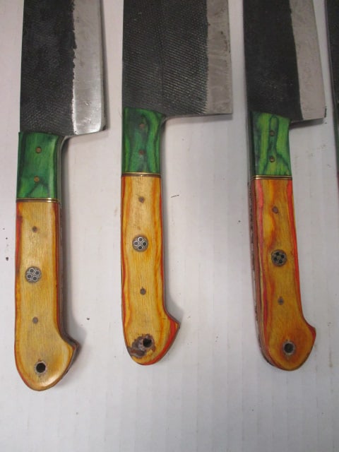 5 Piece Hammered Style Kitchen Knife Set - 5