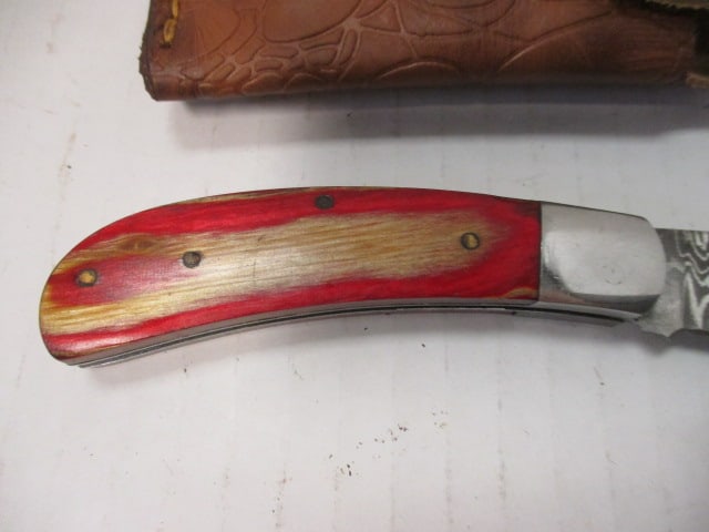 Folding Pocket Knife with Damascus Steel Blade - 3