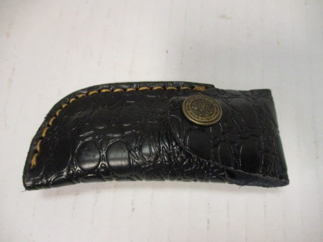 Damascus Steel Folding Pocket Knife with Engraved Brass - 6