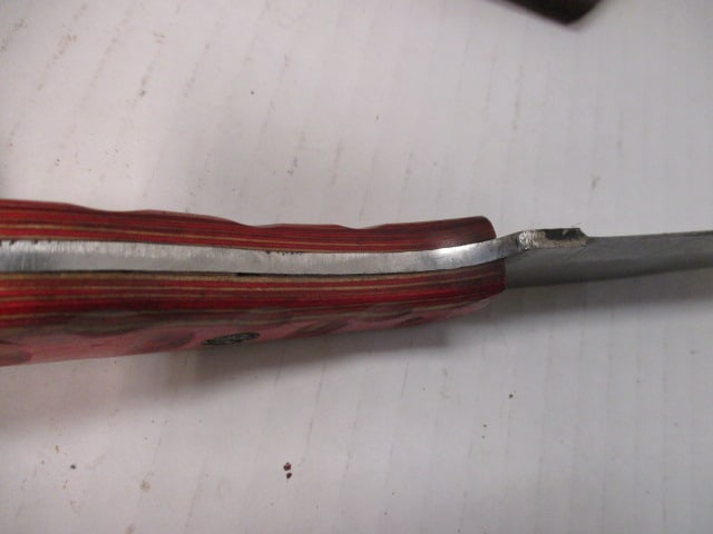 Fixed Damascus Steel Blade with Colorful Wood Handle - 5
