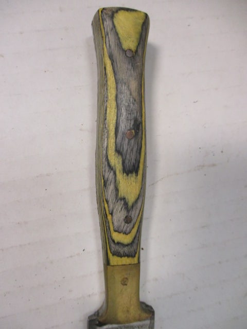 Damascus Steel Dagger Blade with Colored Wood Handle - 3