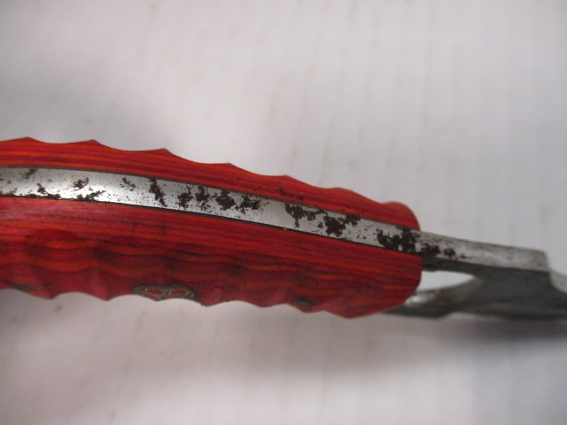 Compact Fixed Blade Finger-Hole Skinner Knife with Wood Handle - 4