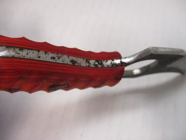 Compact Fixed Blade Finger-Hole Skinner Knife with Wood Handle - 5