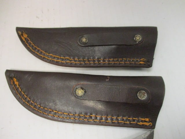 Set of Fixed Hammered Style Blades with Gut Hook & Wood Handles - 7