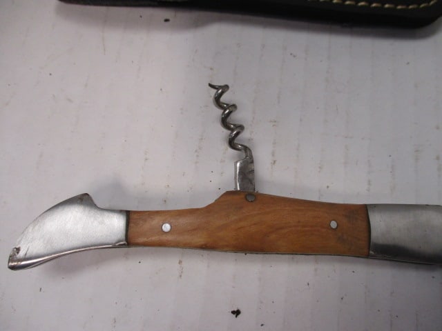 Folding Knife with Corkscrew & Wood Handle - 3