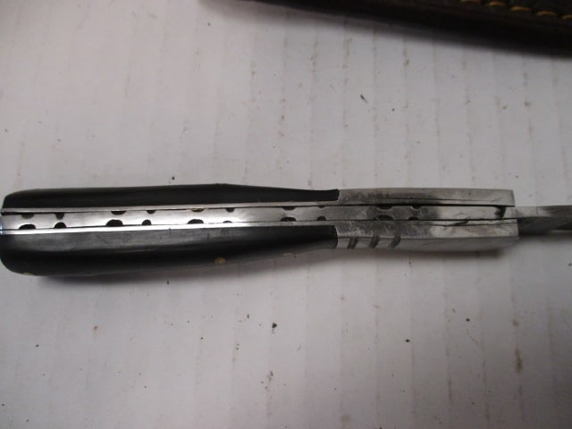 Damascus Steel Folding Blade with Resin Handle - 4