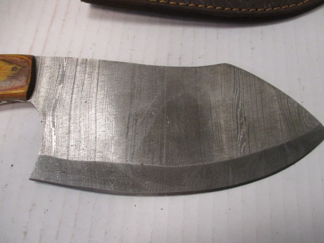 Damascus Steel Blade with Resin & Wood Accented Handle - 2