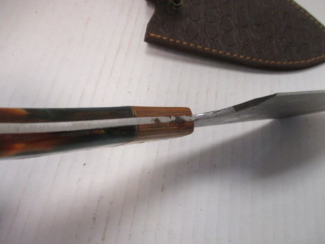 Damascus Steel Blade with Resin & Wood Accented Handle - 5