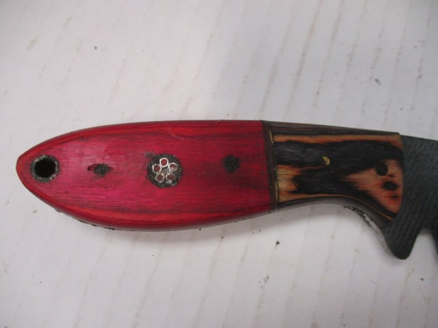 Fixed Blade Skinning Knife with Two-Tone Wood Handle - 3