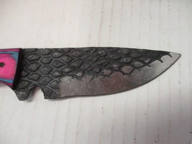 Fixed Textured Skinning Blade with Two-Tone Wood Handle - 2