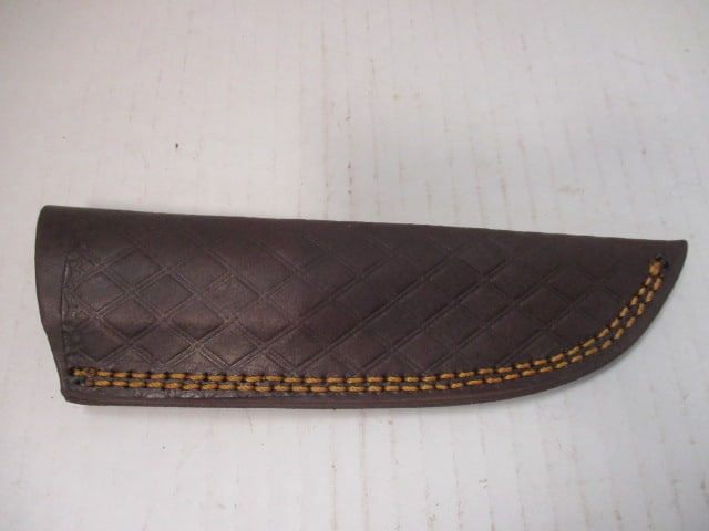 Curved Damascus Steel Blade with Two-Tone Wood Handle - 6