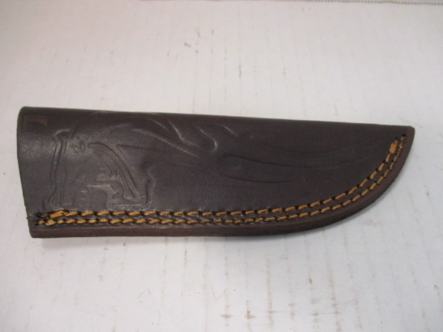 Fixed Textured Blade with Gut Hook & Resin/Wood Handle - 6