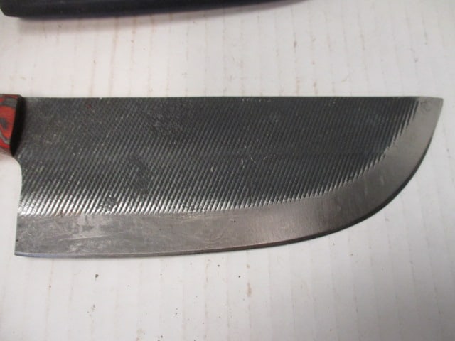 Large Textured Fixed Blade with Wood Handle - 2