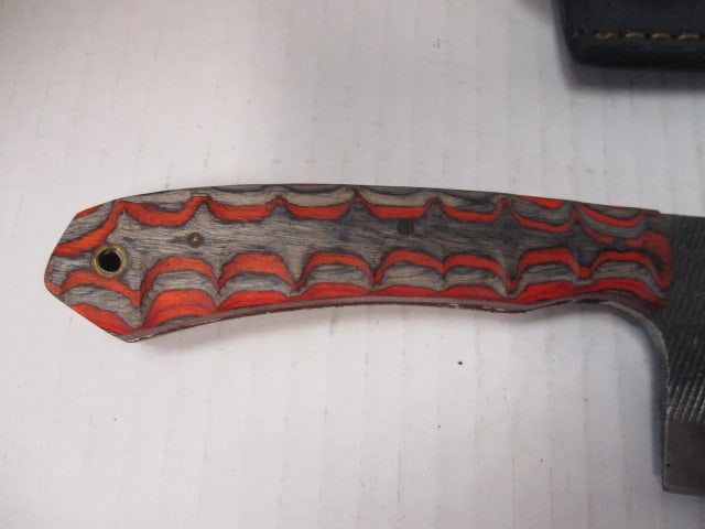 Large Textured Fixed Blade with Wood Handle - 3