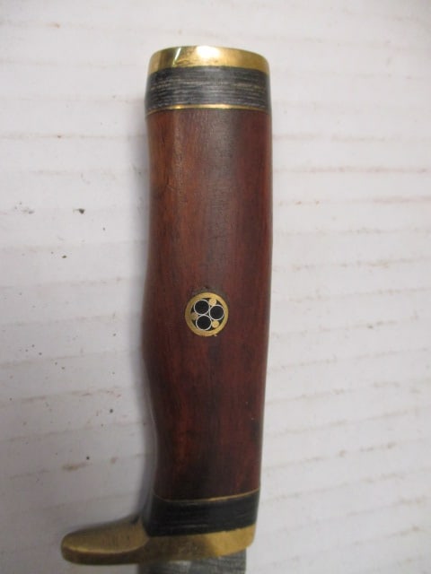 Fixed Damascus Steel Blade with Stacked Spacers & Wood Handle - 3