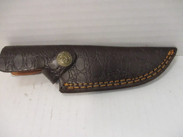 Fixed Damascus Steel Blade with Stacked Spacers & Wood Handle - 6