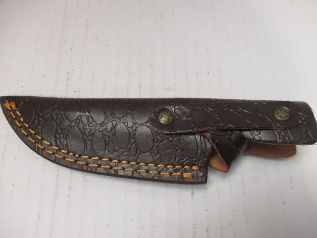 Fixed Damascus Steel Blade with Stacked Spacers & Wood Handle - 7