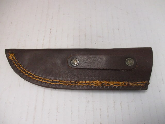 Fixed Damascus Steel Blade with American Flag Style Handle - 6