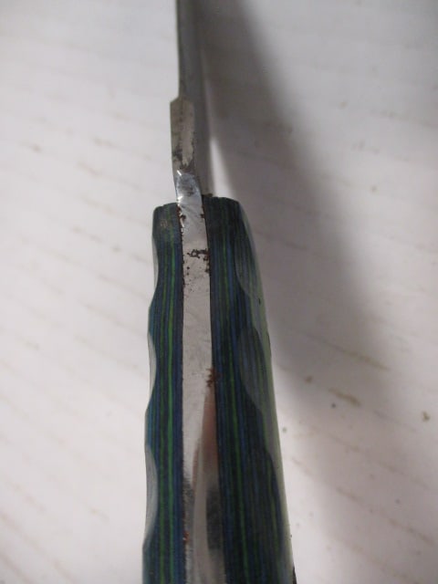 Fixed Damascus Steel Blade Skinning Knife with Wood Handle - 5