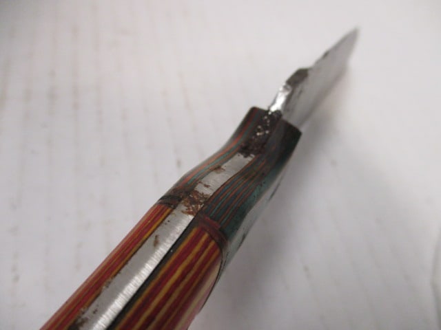Damascus Steel Skinning Knife with Wood Handle - 5
