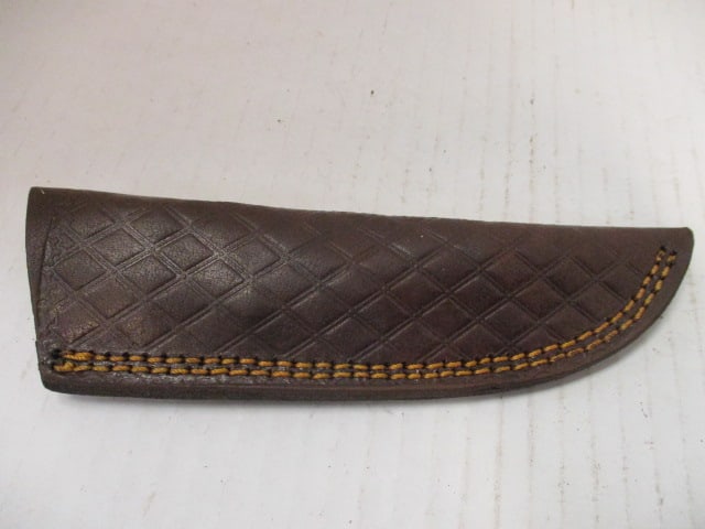 Damascus Steel Skinning Knife with Wood Handle - 6