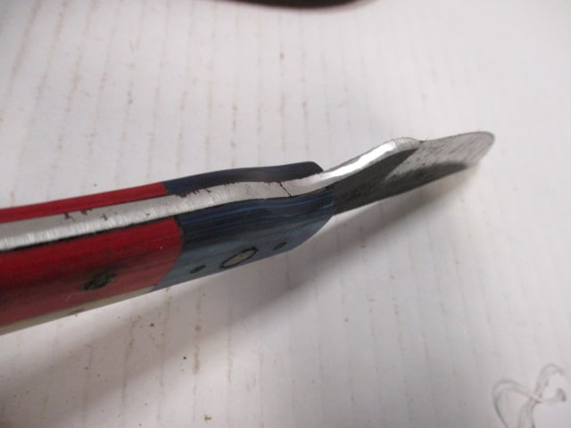 Textured Fixed Blade with American Flag Style Handle - 5