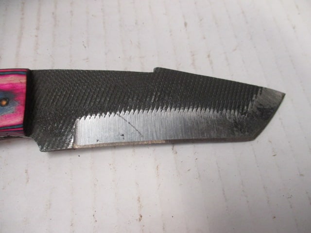 Textured Skinning Knife with Fixed Blade & Two-Tone Wood Handle - 2