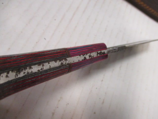 Textured Skinning Knife with Fixed Blade & Two-Tone Wood Handle - 5