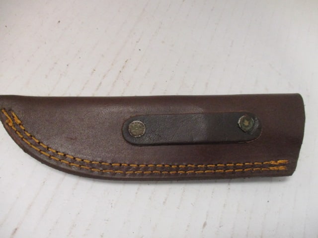 Textured Fixed Blade Skinning Knife with Two-Tone Wood Handle - 7