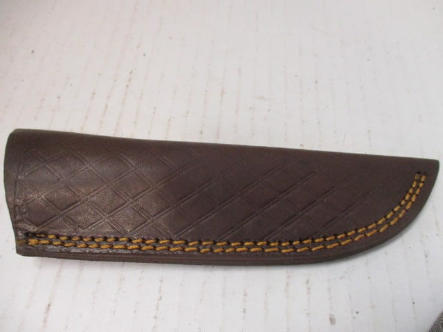 Damascus Steel Skinning Knife with Two-Tone Wood Handle - 6