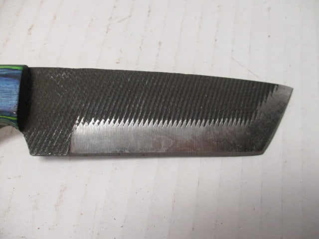 Textured Fixed Blade with Two-Tone Wood Handle - 2