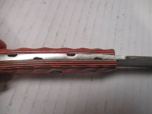 Damascus Steel Fixed Blade with Colored Wood Handle - 4