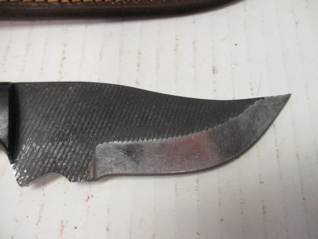 Textured Curved Fixed Blade with Resin Handle - 2