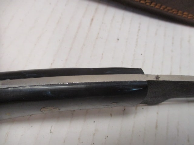 Textured Curved Fixed Blade with Resin Handle - 4