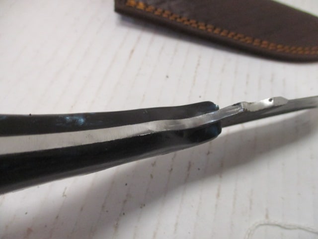 Textured Curved Fixed Blade with Resin Handle - 5