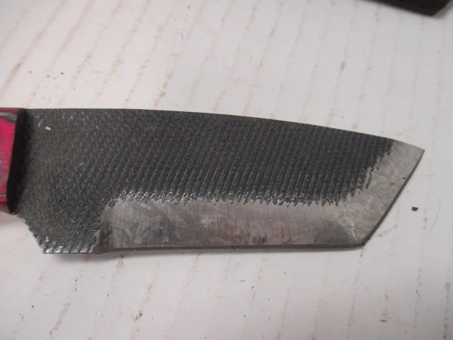 Textured Fixed Blade with Two-Tone Wood Handle - 2