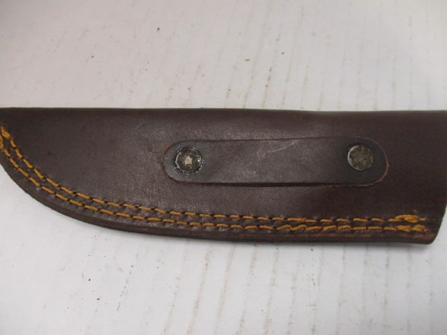 Textured Fixed Blade Skinning Knife with Two-Tone Wood Handle - 7