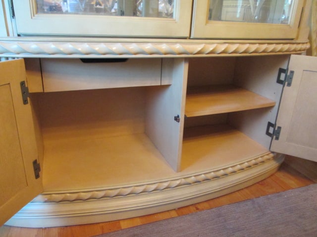Hollywood Regency Neoclassical Style 2 Piece Curved Illuminated China Hutch - 12